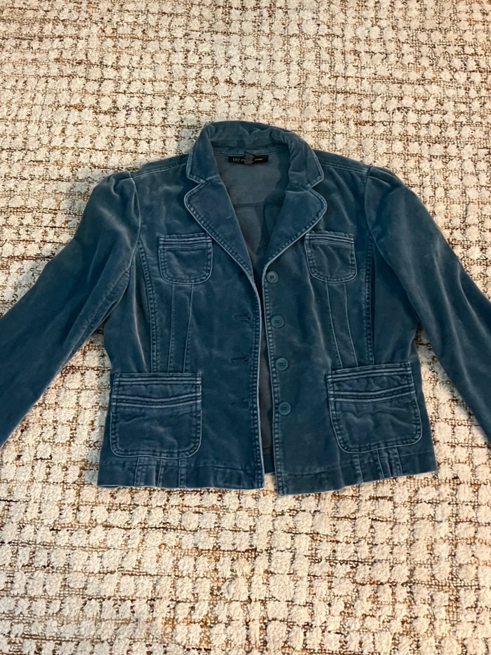 Dark Teal I.N.C Cotton Button Up Jean Jacket